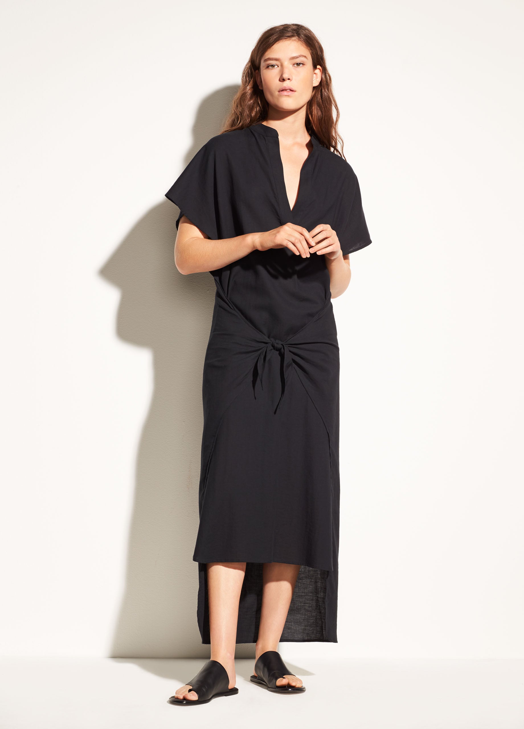 Vince | Wrap Front Cotton Dress in ...